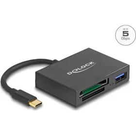   Delock USB-C  kártyaolvasó XQD és SD memória kártyákhoz, valamint egy USB 5 Gbps A-típusú port