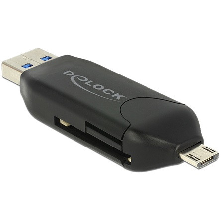 Delock FL Delock 91734 microUSB OTG kártyaolvasó + USB3.0-A csatlakozódugó