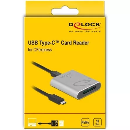 Delock USB3.2 Gen2 C CFexpress 2.0 kártyaolvasó ezüst