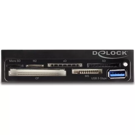 Delock 3.5  SuperSpeed USB kártyaolvasó 6 csatlakozási felülettel + 1 x A-típusú USB anyával
