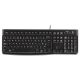 LOGITECH K120 Corded Keyboard - BLACK - USB - US INT'L - B2B