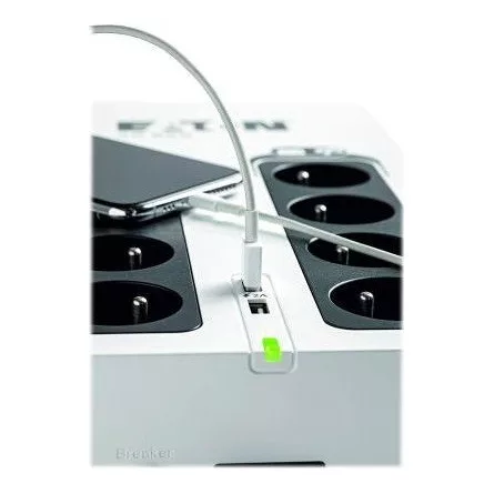 EATON UPS 3S Gen2 UPS DIN, 850VA, 510W, Input: Schuko, Outputs: 8x Schuko, szünetmentes tápegység, USB