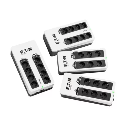 EATON UPS 3S Gen2 UPS DIN, 850VA, 510W, Input: Schuko, Outputs: 8x Schuko, szünetmentes tápegység, USB