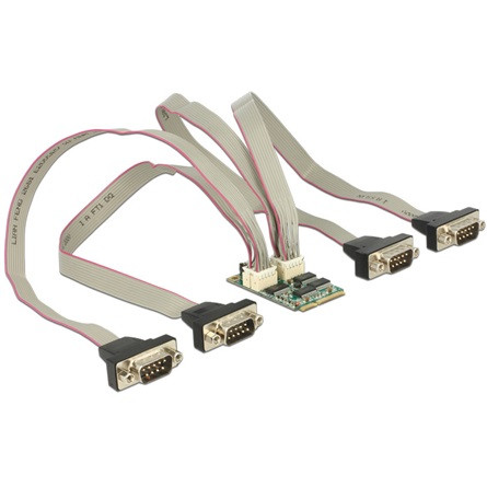 Delock ADA Delock 95244 MiniPCIe I/O PCIe teljes méret - 4x soros RS-232 tápkezeléssel