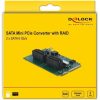 Delock Mini PCIe átalakító 2 x RAID-os SATA-hoz