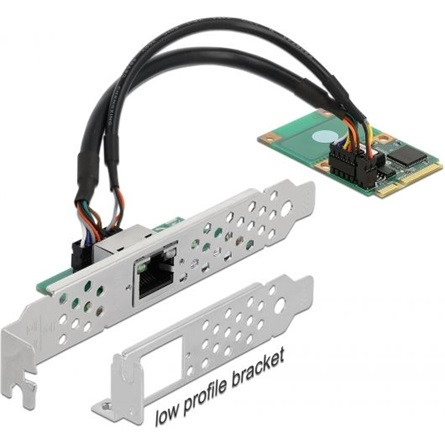 Delock 1Gb/s Mini PCIe x1 RJ45 hálózati adapter low profile