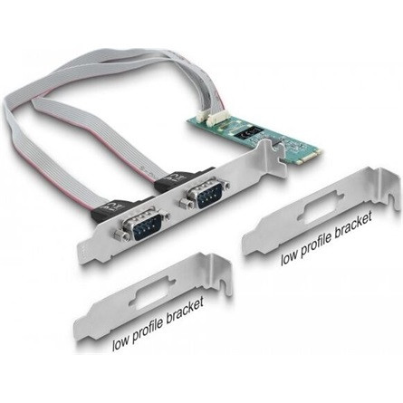 Delock 95270 2-port Serial RS-232 DB9 M.2 bővítőkártya