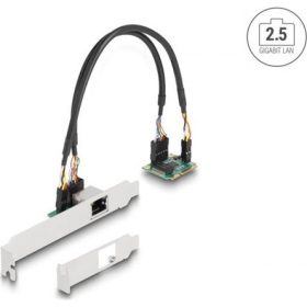   Delock RTL8125 2,5Gb/s Mini PCIe x1 RJ45 hálózati adapter low profile
