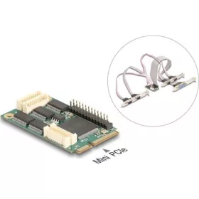   Delock Mini PCIe I/O PCIe teljes méretű 4 x soros RS-232, 1 x párhuzamos