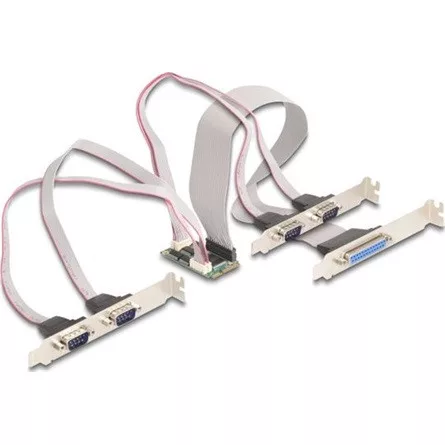 Delock Mini PCIe I/O PCIe teljes méretű 4 x soros RS-232, 1 x párhuzamos