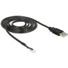 Delock USB-A 2.0 -> V5 A 5pin camera M/F adatkábel 1.5m fekete