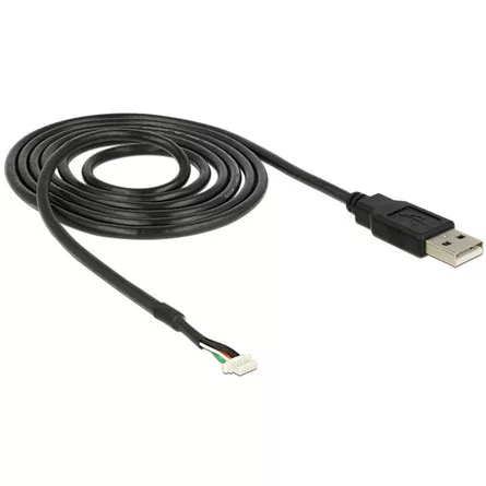 Delock USB-A 2.0 -> V5 A 5pin camera M/F adatkábel 1.5m fekete