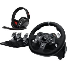   Logitech G920 Driving Force Racing Wheel USB-A kormány játékvezérlő + headset fekete (ASTRO A10)