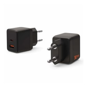   UAG SRGE hálózati töltő USB+Type-C aljzat 30W, PD gyorstöltő, FEKETE