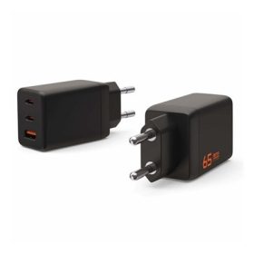   UAG SRGE hálózati töltő USB+2 Type-C aljzat 65W, PD gyorstöltő, FEKETE