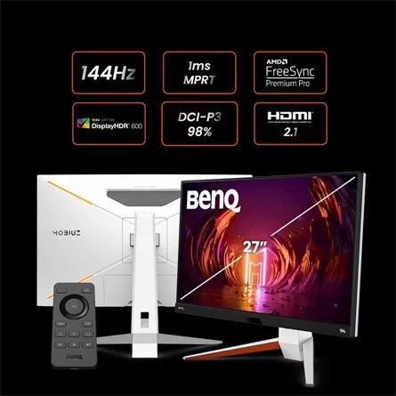 BenQ Monitor 27" - EX2710U (IPS, 16:9, 3840x2160, 1ms, 300cd/m2, 90% DCI-P3, 2xHDMI, DP, Freesync, 144Hz)