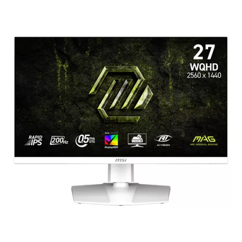 MSI DT MSI Monitor GAMING MAG 274QRFW E20 Rapid IPS 27" WQHD 2560x1440, 1000:1 CR, 300cd/m2, 0,5ms, 200Hz, DP, 2x HDMI, White