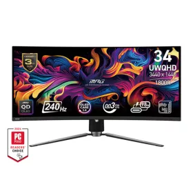   MSI DT MSI Monitor GAMING MPG 341CQPX QD-OLED Ívelt 34" UWQHD 3440x1440 21:9, 240Hz, 1500000:1, 0,03ms, 2x HDMI, DP, USB-C