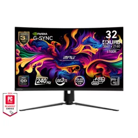   MSI DT MSI Monitor GAMING MPG 321CURX QD-OLED Ívelt 31,5" UHD 3840x2160, 1700R, 240Hz, 0,03ms, 2x HDMI, DP, USB-C