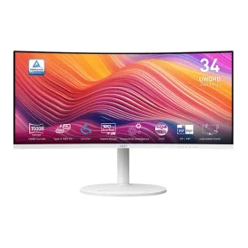   MSI DT MSI Monitor Business Modern MD342CQPW Ívelt 34" QHD, 3440x1440, 100Hz VA 21:9, 3000:1 CR, 300cd/m2, 4ms, HDMI, DP, White