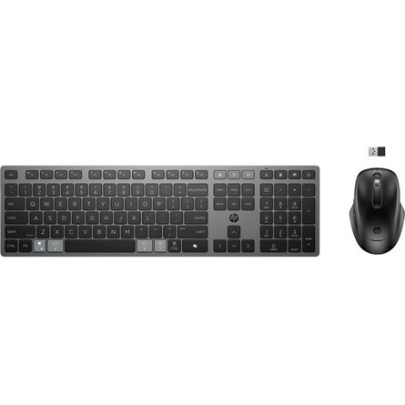 HP 725 Multi-Device Bluetooth / vezeték nélküli magyar membrán billentyűzet + egér fekete-szürke