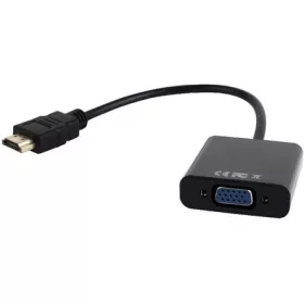   Gembird HDMI 1.4 -> VGA Jack stereo 3,5mm M/F adapter 0.15m fekete