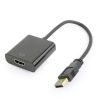 Gembird USB-A 3.0 -> HDMI M/F adapter 0.2m fekete