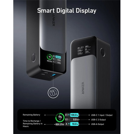 Anker Eufy 737 PowerCore 24K 24000mAh powerbank fekete-szürke