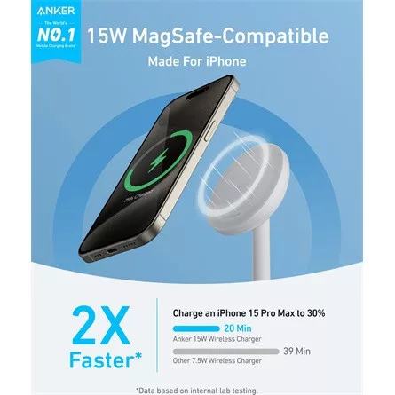 Anker Eufy MagGo MagSafe iPhone/AirPods 15W univerzális vezeték nélküli töltő adapter fehér