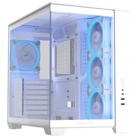   ASUS PER ASUS Ház A32 Plus, Tápegység nélkül, Fehér, Üvegfalú