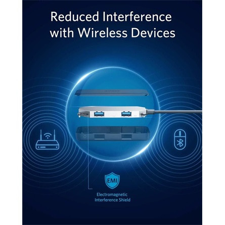 Anker Eufy PowerExpand 5-portos USB-C USB3.0 HDMI hub szürke (microSD+SD)