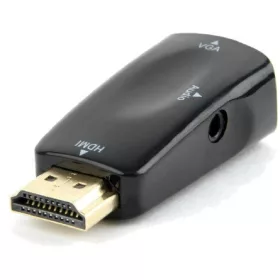   Gembird HDMI 1.4 -> VGA Jack 3,5mm M/F adapter fekete +audio