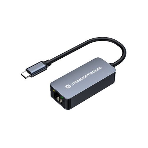 Conceptronic Kábel - ABBY12GC (USB-C to RJ-45, 2,5 Gbit, Wake-on-LAN, szürke)