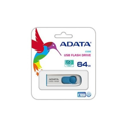 ADATA 64GB C008 USB 2.0 pendrive BOX fehér-kék