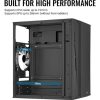 Aerocool CS-107 Mesh FRGB táp nélküli ablakos MT Mini Tower számítógépház fekete