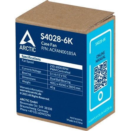 Arctic Cooling S4028-6K Server Fan rendszerhűtő ventilátor fekete
