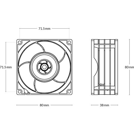 Arctic Cooling S8038-10K Server Fan rendszerhűtő ventilátor fekete