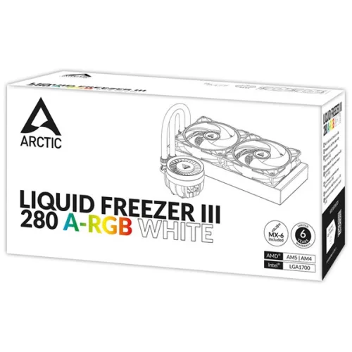 ARTIC COOLING ARCTIC COOLING CPU hűtő Liquid Freezer III 280 A-RGB (vízhűtés), Univerzális Fehér