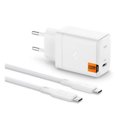 SPIGEN ARCSTATION PRO hálózati töltő Type-C aljzat 65W, PD gyorstöltő 3.0 + Type-C kábel, FEHÉR
