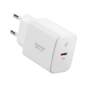   SPIGEN ESSENTIAL hálózati töltő Type-C aljzat 20W, PD gyorstöltő 3.0, FEHÉR