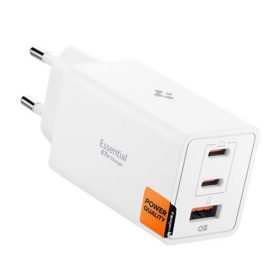   Spigen Essential 67W univerzális hálózati töltő adapter fehér GaN