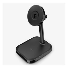   SPIGEN ARCFIELD asztali töltőállvány 2in1 15W, Qi2, FEKETE