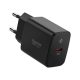 SPIGEN ESSENTIAL hálózati töltő Type-C aljzat 20W, PD gyorstöltő 3.0, FEKETE