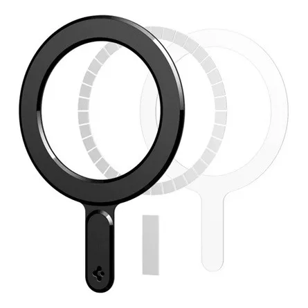 SPIGEN ONETAP RING öntapadós fémlap mágneses autós tartóhoz ideális, MagSafe, FEKETE