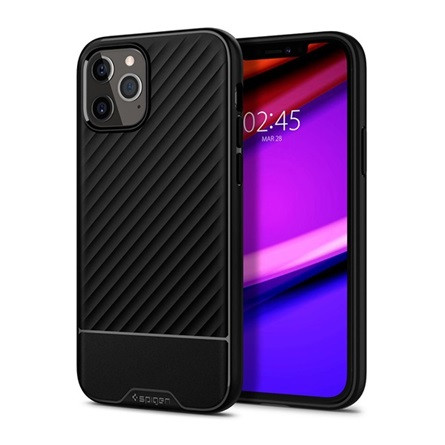 Spigen iPhone 12 Pro Max SPIGEN CORE ARMOR szilikon telefonvédő ütésállóság, csíkos, FEKETE