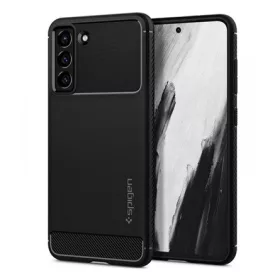   Spigen Samsung S21 FE SPIGEN RUGGED ARMOR szilikon telefonvédő ütésállóság, karbon minta, FEKETE