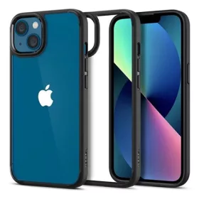   Spigen iPhone 13 SPIGEN ULTRA HYBRID műanyag telefonvédő ütésállóság, légpárnás keret, ÁTLÁTSZÓ/FEKETE
