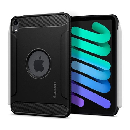 Spigen IPAD mini 6 (2021) SPIGEN RUGGED ARMOR szilikon telefonvédő ütésállóság, logó kivágás, FEKETE