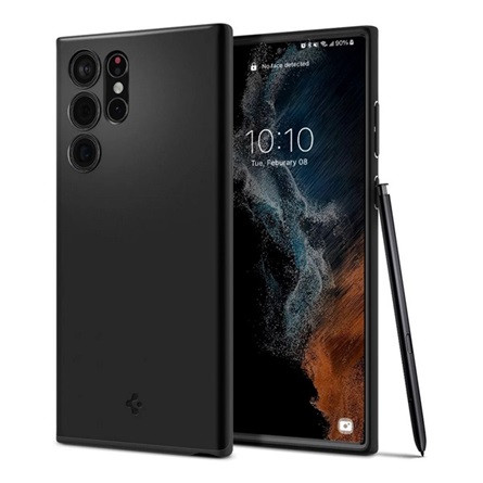 Spigen Samsung S22 Ultra 5G SPIGEN THIN FIT műanyag telefonvédő matt, kameravédő, FEKETE