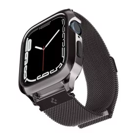   Spigen Apple Watch Series SE 44mm SPIGEN METAL FIT PRO fém óra keret ütésállóság FEKETE